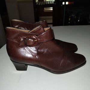 Bally Dark Brown Leather Ankle Booties